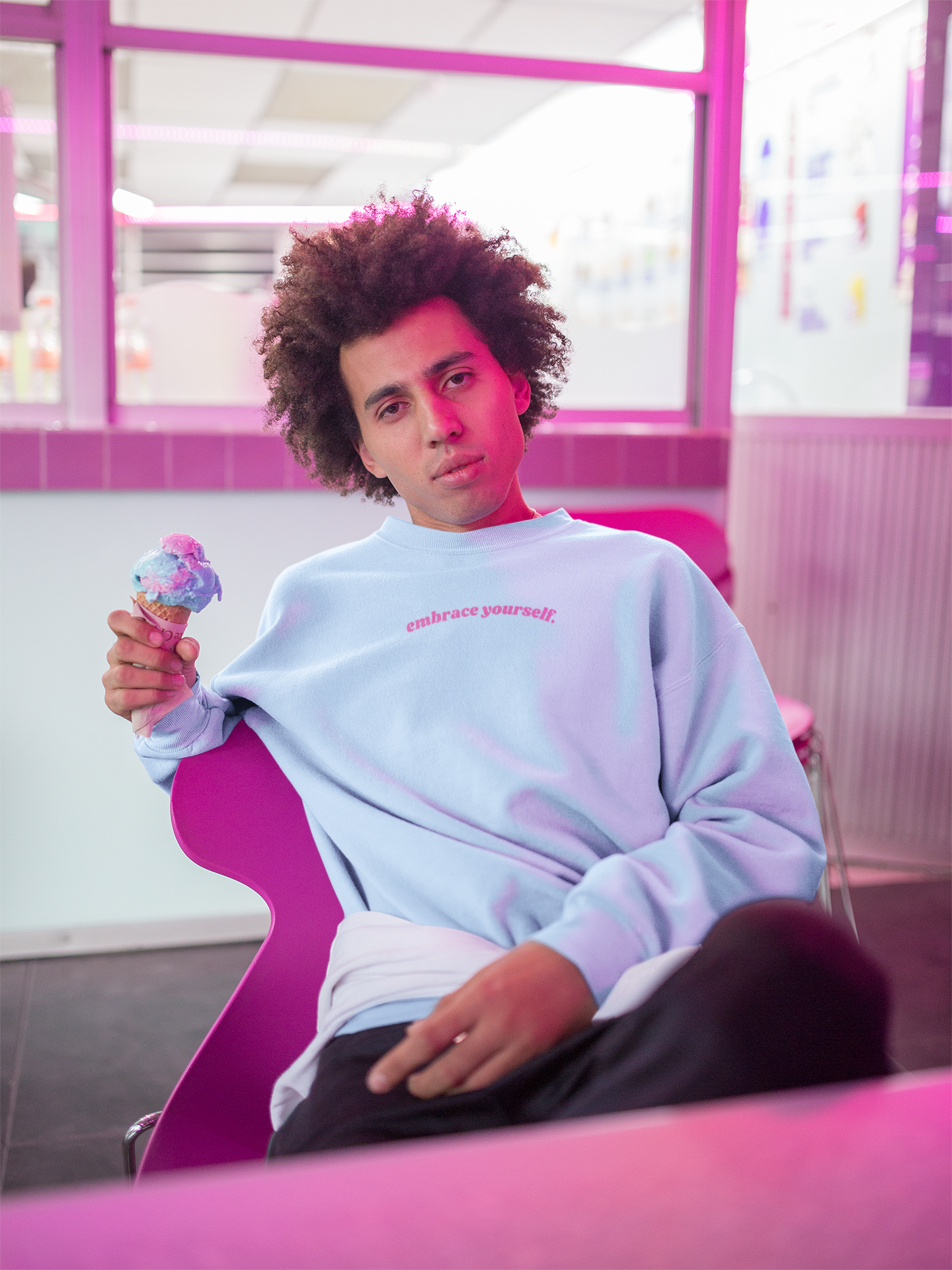 Embrace Yourself Sweatshirt in Pale Blue